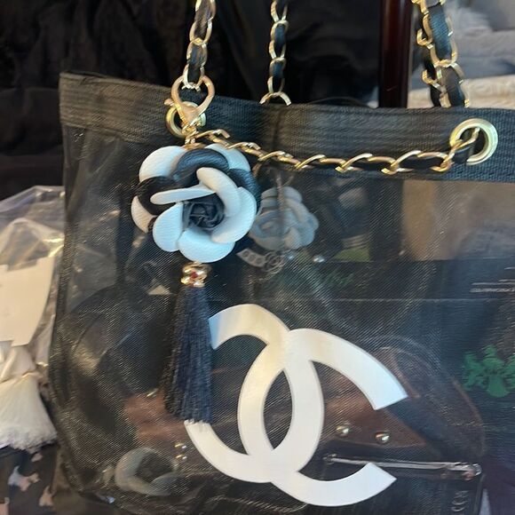 Bbw contrast camilla flower bag charm/keychain & hair elastic/bracelet pearl - Picture 7 of 9